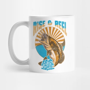 Rise & Reel Large Mouth Bass Lake Fishing Vintage Retro Mug